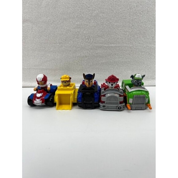 PAW PATROL Spin Master Vehicles Rescue Racers 5- 4 Inch Cars Figure Lot Toy Set - Picture 1 of 7